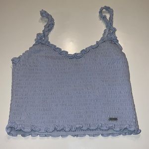 Hollister California blue ruffle mini croptop